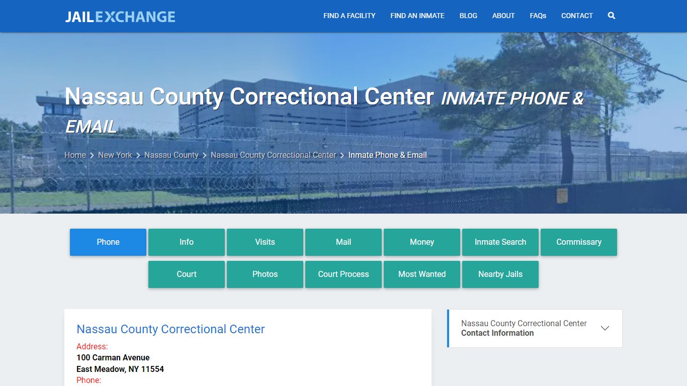 Inmate Phone - Nassau County Correctional Center, NY - Jail Exchange